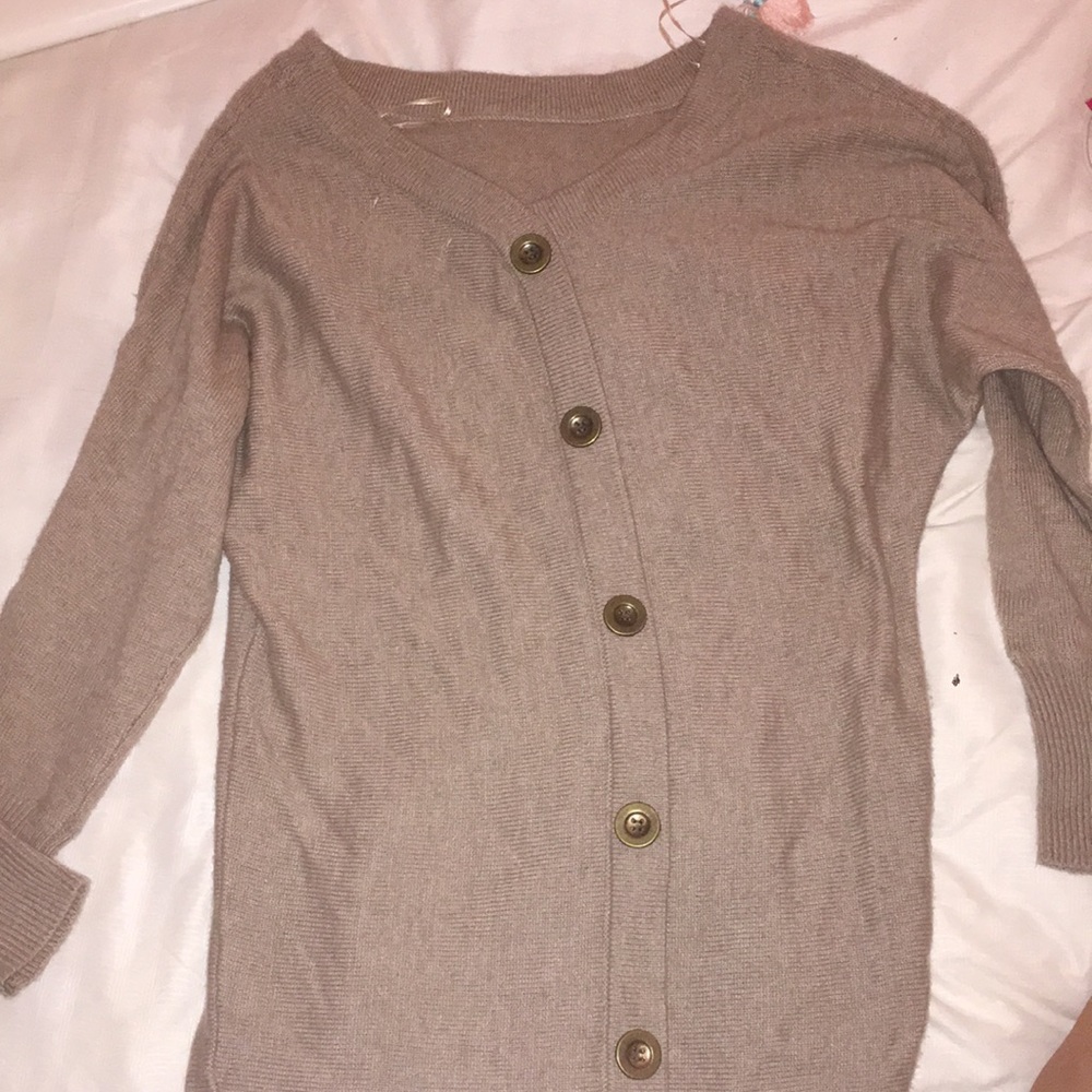 cute brown button sweater! ( does not unbutton )